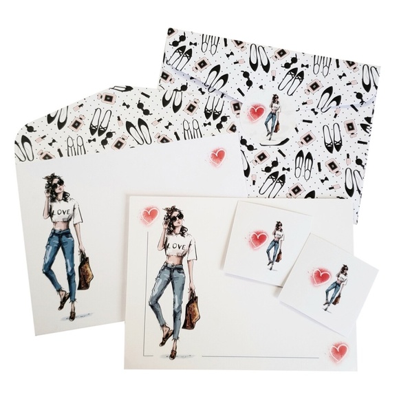 FOLLOW ME! GIVEAWAY! Fashion Girl Stationery Giveaway - Unique Handmade Cards! - Picture 10 of 16